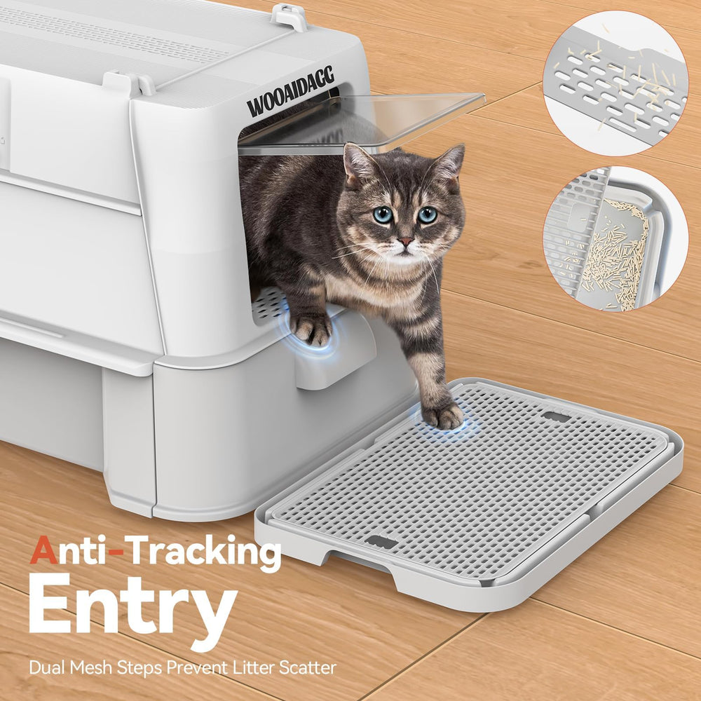 Wooaidagg boîte litière XL offre espace généreux pour tous les chats