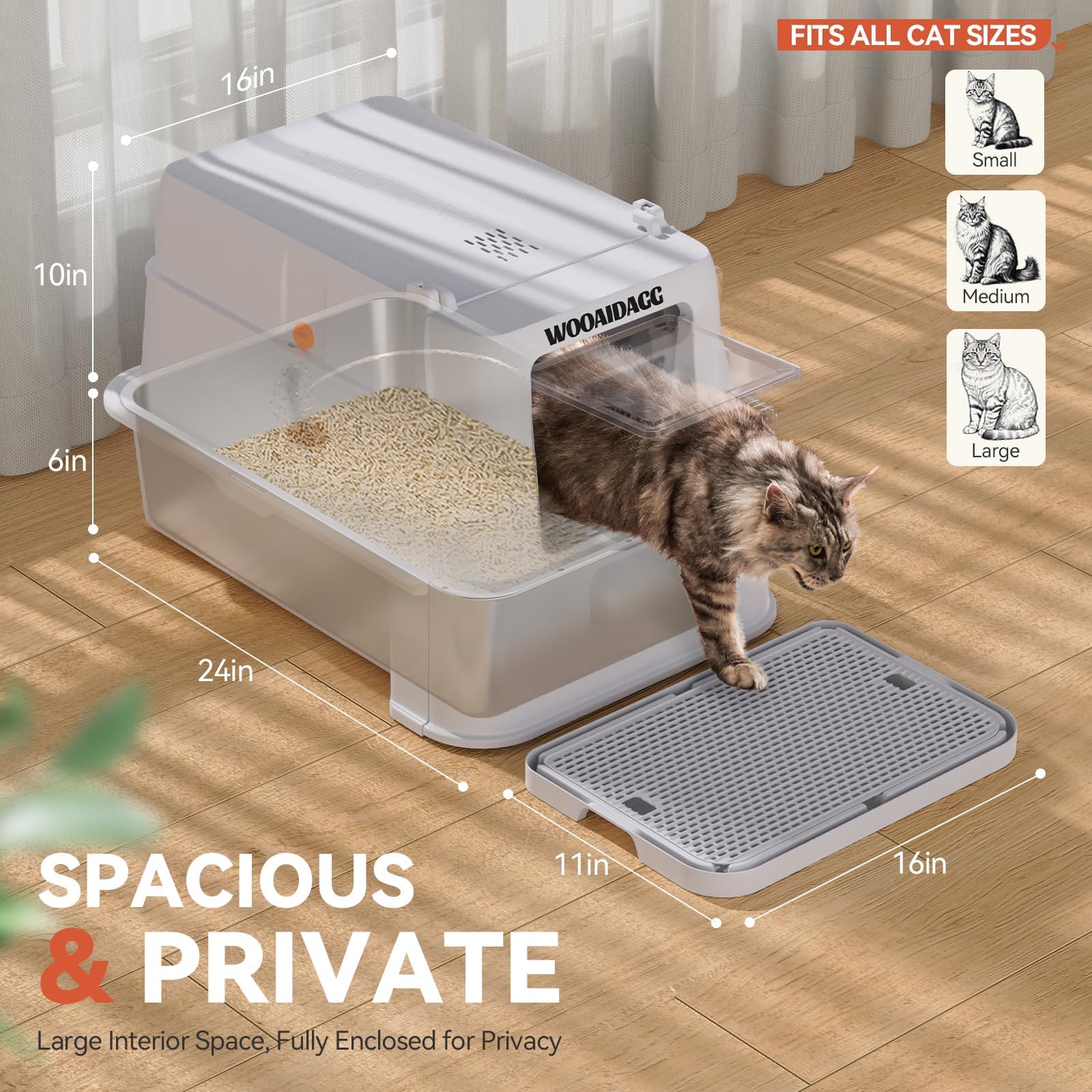 Wooaidagg filtre carbone amovible purifiant l’air autour de la litière