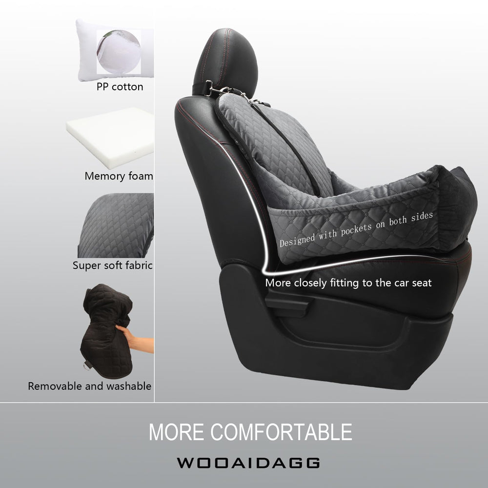 Wooaidagg sécurité double lanières clip pour plus de stabilité en voiture.