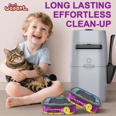 WooAnt design étanche refil litière, prévention des fuites et hygiène facilitée.