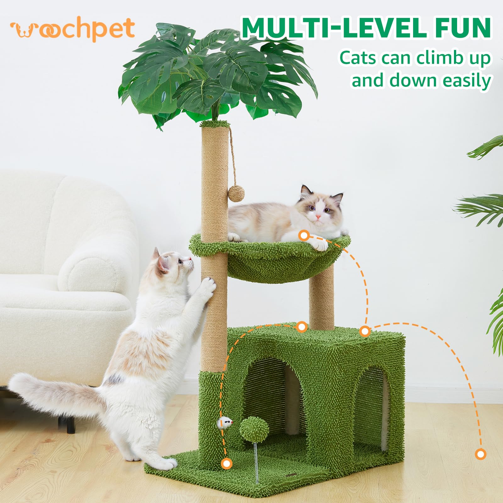 Woochpet griffage durable: tour de griffage pour protéger les meubles.