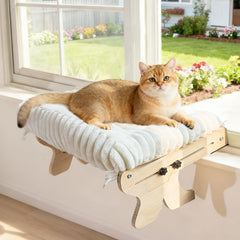 Woochpet chat sur perchoir fenetre haut pour vue apaisante et chaleur naturelle