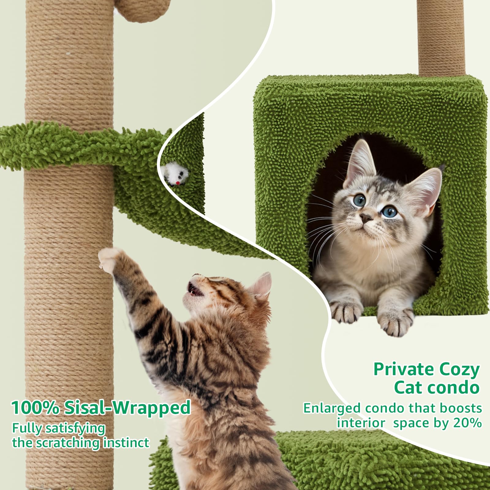 Woochpet éléments végétaux: décoration naturelle qui stimule la curiosité du chat.