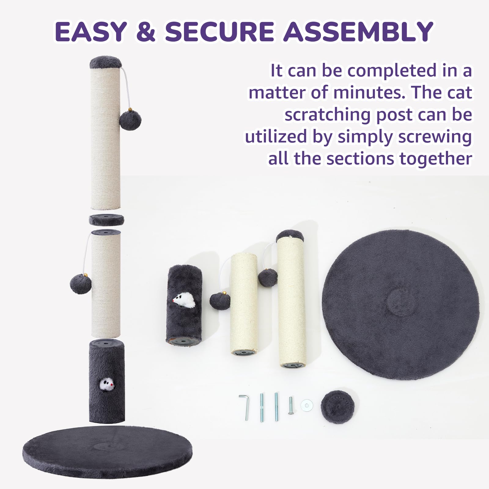 Woochpet gris foncé griffage chat design discret et durable.