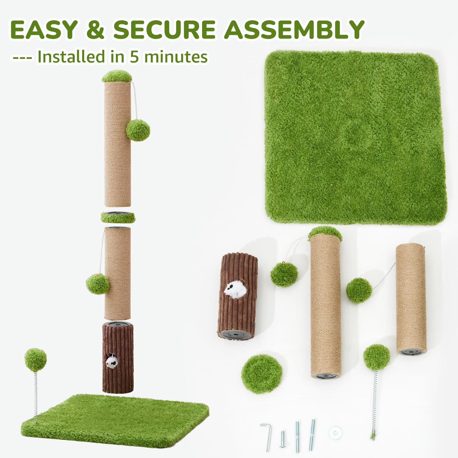 Woochpet hauteur 33 pouces, idéal pour chats adultes et chatons curieux.