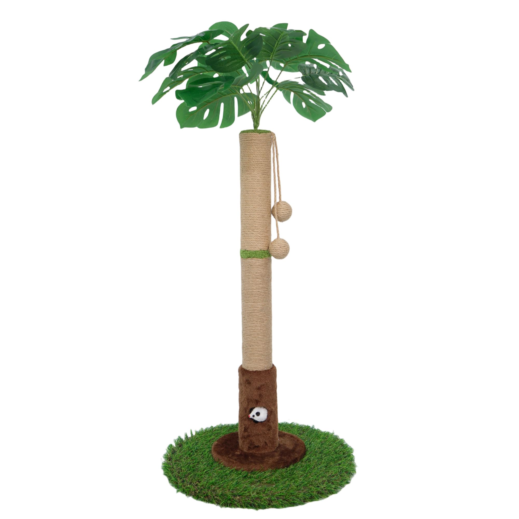 Woochpet post grattant chat arbre-palme 3D; stimulation des griffes et décor exotique.