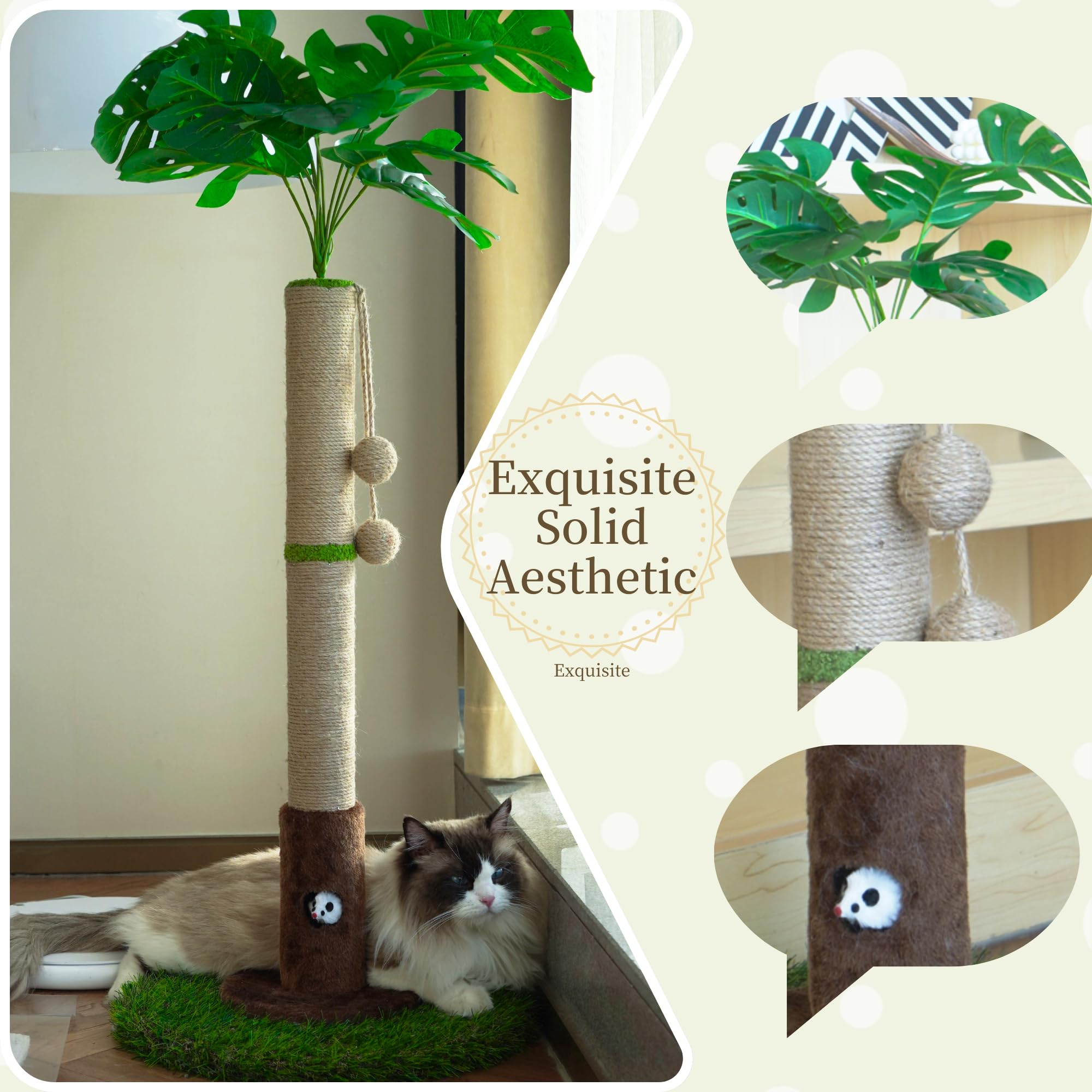 Woochpet post avec boules pendantes; stimule l'interaction et l'amusement du chat.