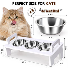 Woodever ensemble nourriture chat hauteur pratique et hygiénique