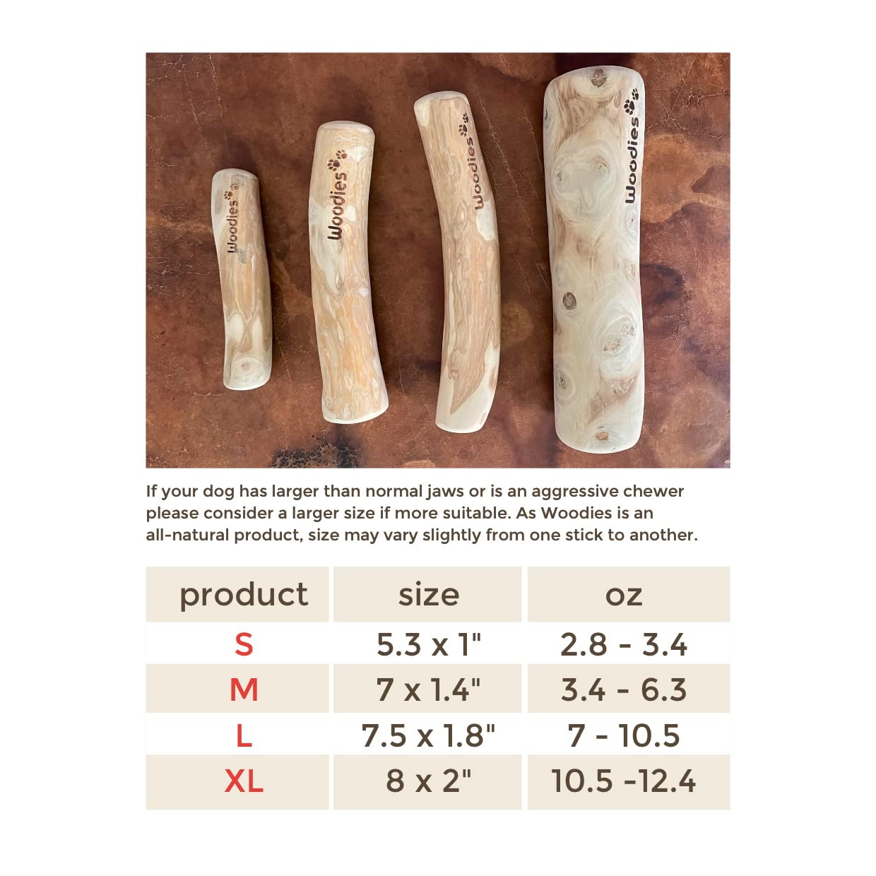 Woodies Dog Chews: naturel et sans additifs pour chiens