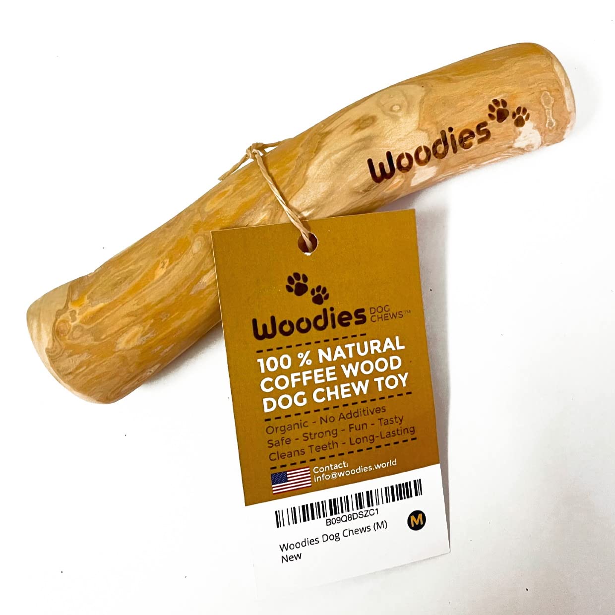 Woodies Dog Chews: emballage écologique pour le jouet en bois de café