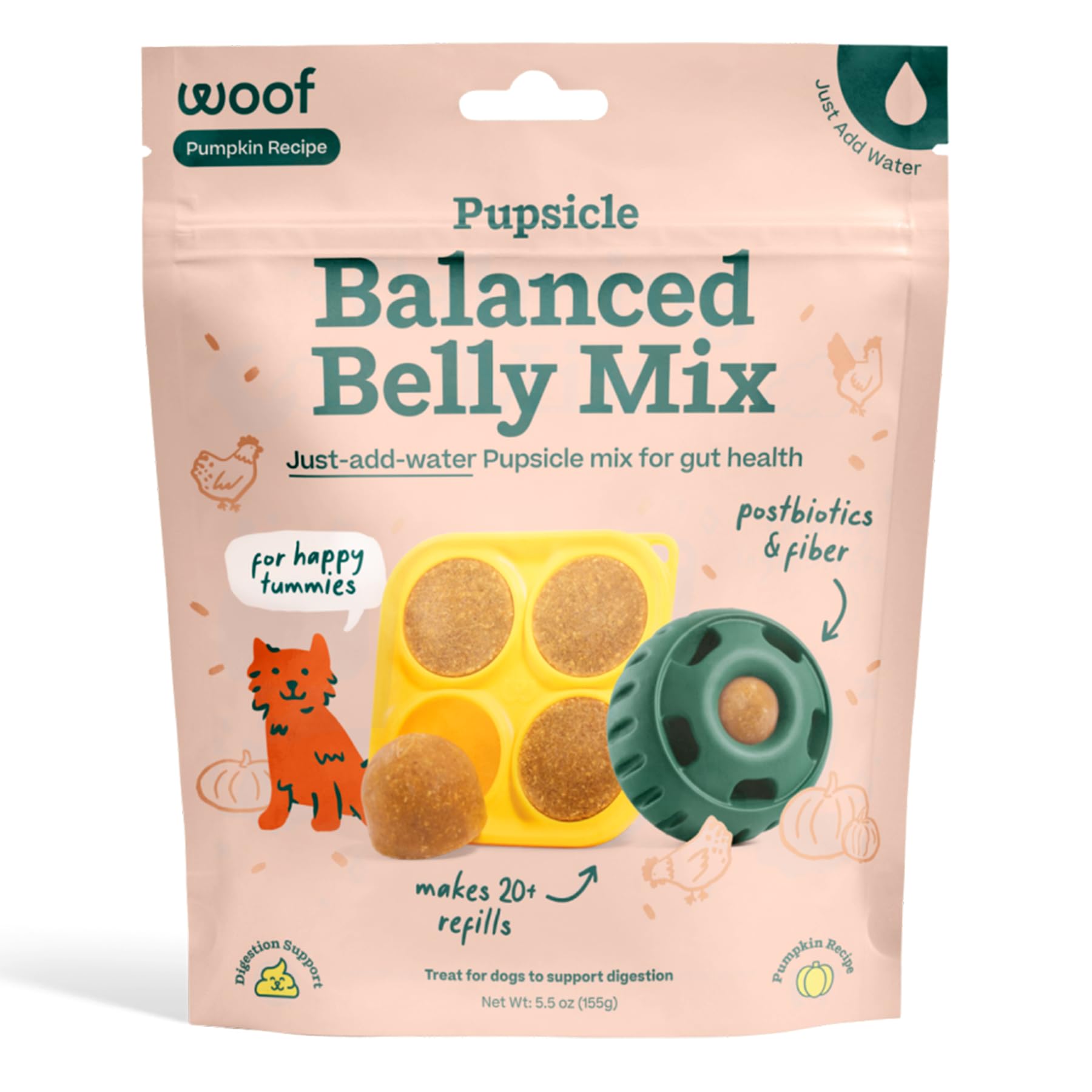 WOOF Pupsicle Mélange: préparation facile pour friandise glacée pratique.
