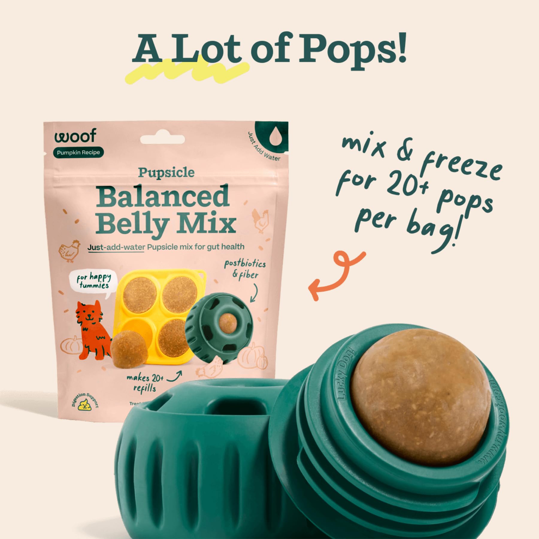 WOOF Pupsicle Plateau: plateau pratique pour des friandises glacées.