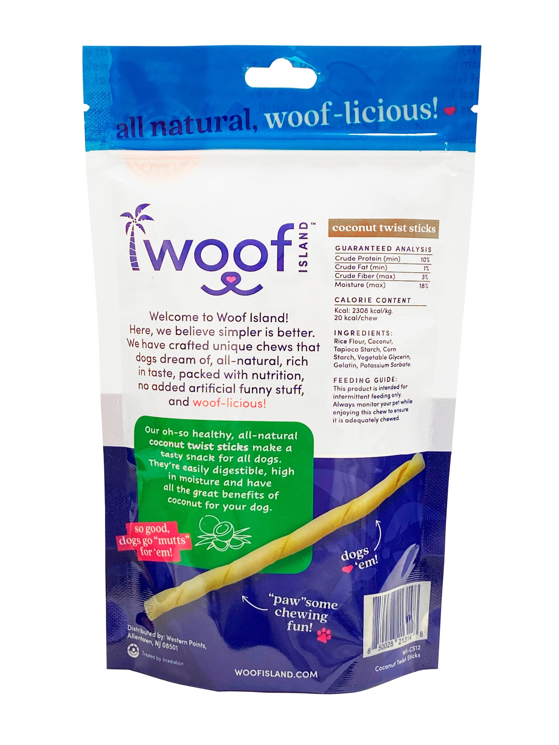 Woof Island dentition saine, torsade coco favorise la mastication régulière.