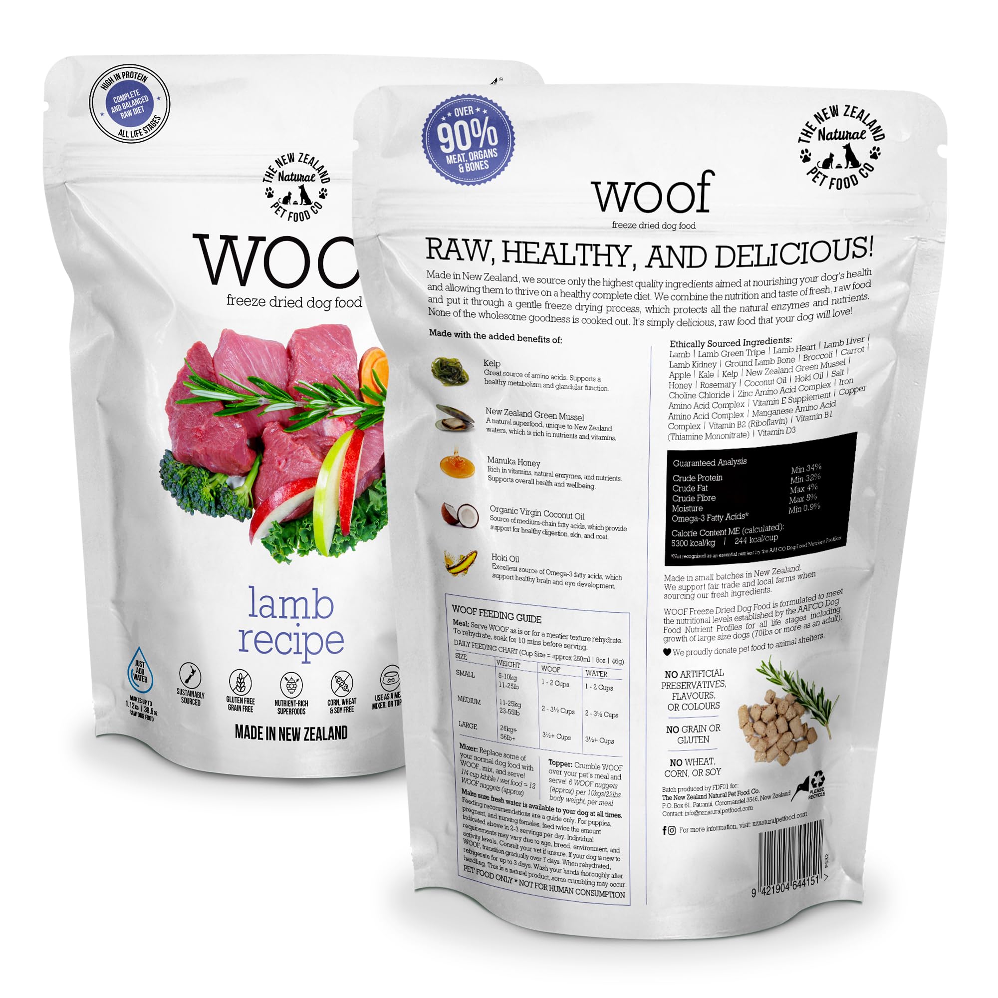 WOOF Lamb Freeze Dried Topper pour chien améliore les repas.