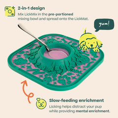 WOOF LickMat en silicone sans BPA, matériau sûr et facile à nettoyer