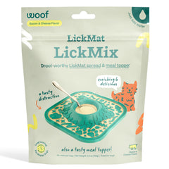 WOOF LickMixes : application sur lickmat pour stimulation mentale et distraction.