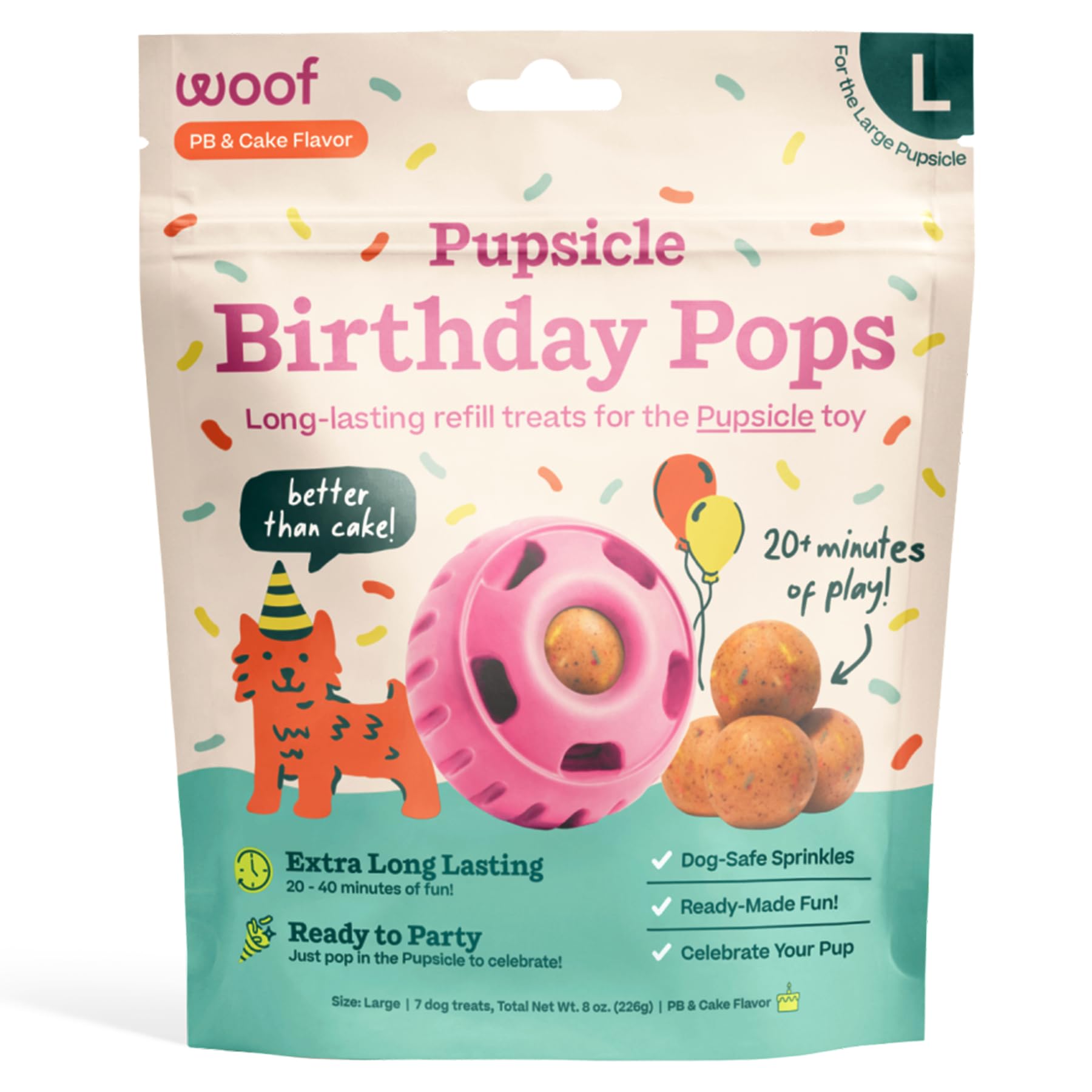 WOOF Pupsicle-anniversaire-pops : divertissement durable pour chien.