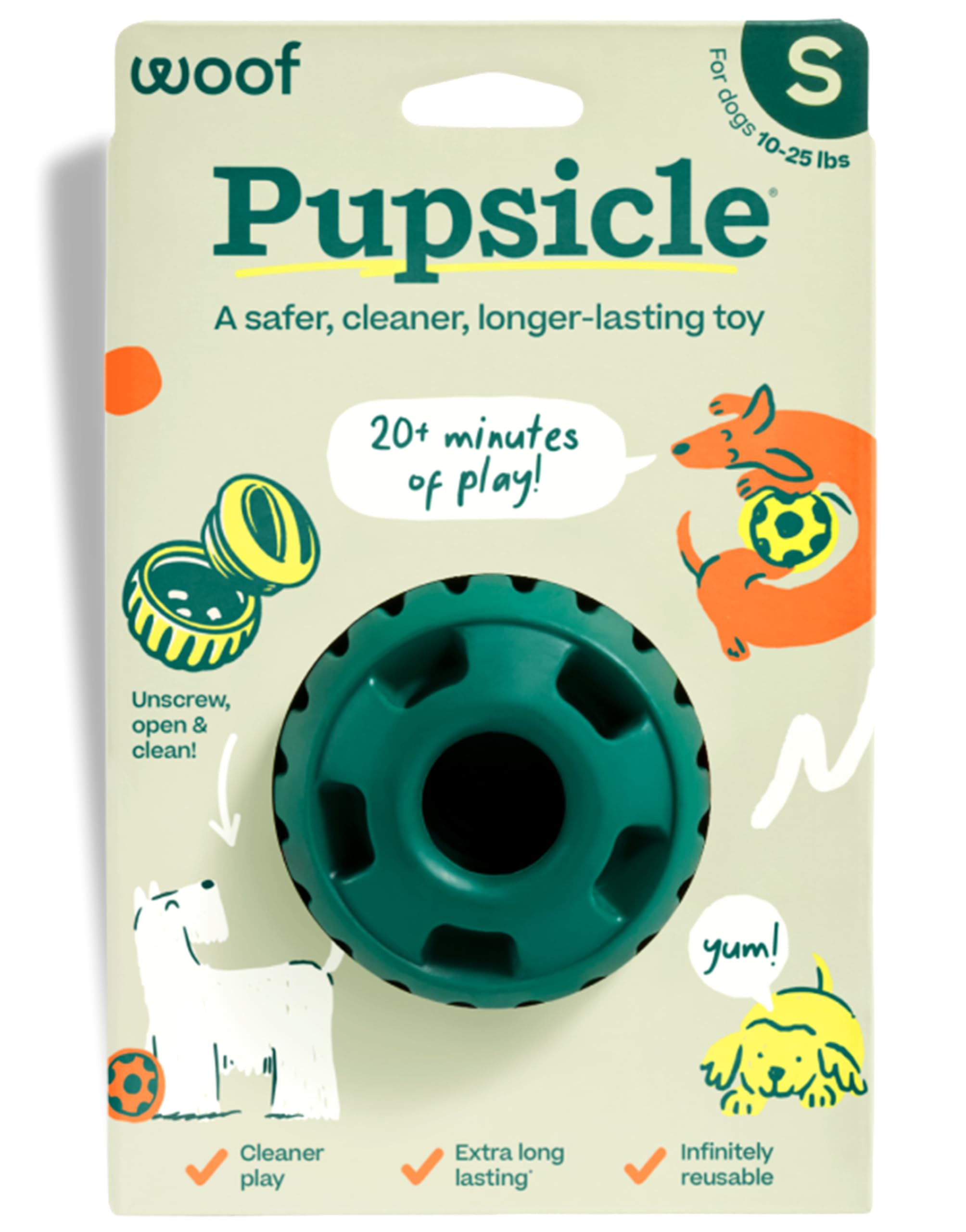 Pupsicle de WOOF, boule interactive stimulant l esprit du chien.
