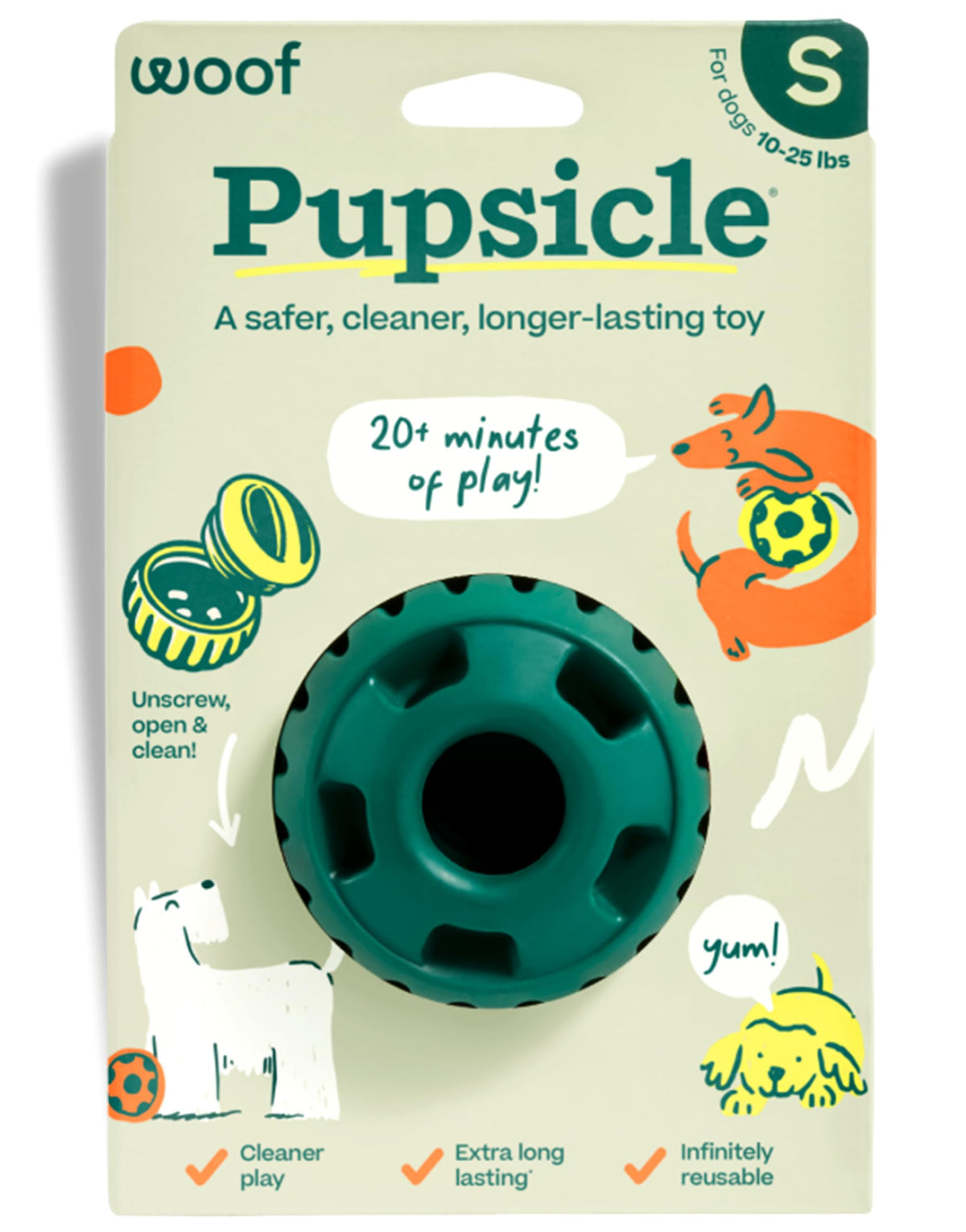 Pupsicle de WOOF, boule interactive stimulant l esprit du chien.