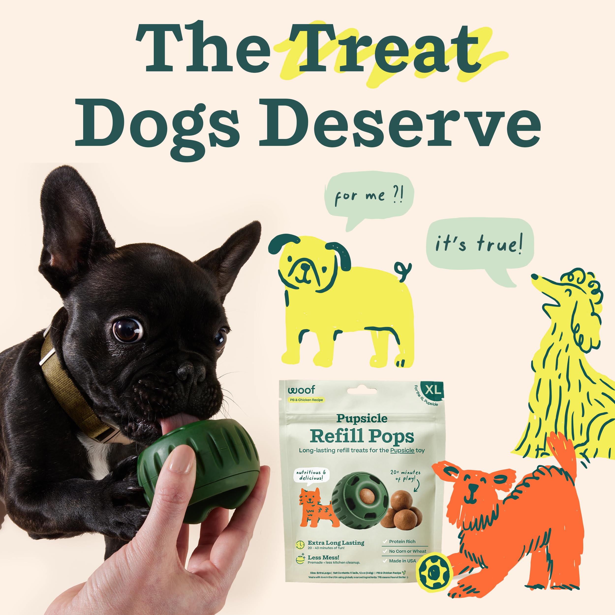 Emballage 3 packs de Pupsicle Refill, pratique et facile à transporter.