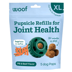 WOOF Pupsicle emballage prêt à l’emploi, récompense et soutien articulaire.
