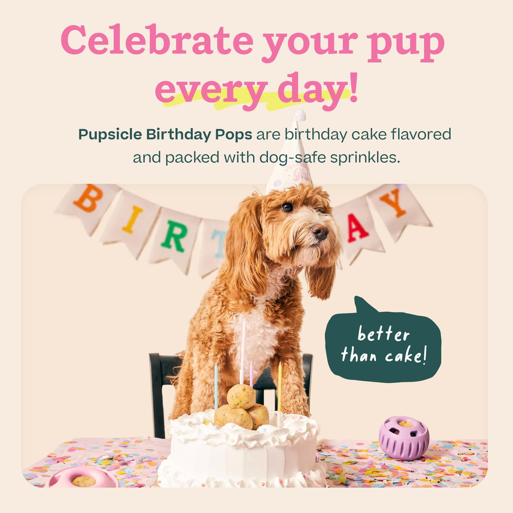 Woof Pupsicle-gateau-chien, friandise savoureuse idéale pour l'anniversaire.