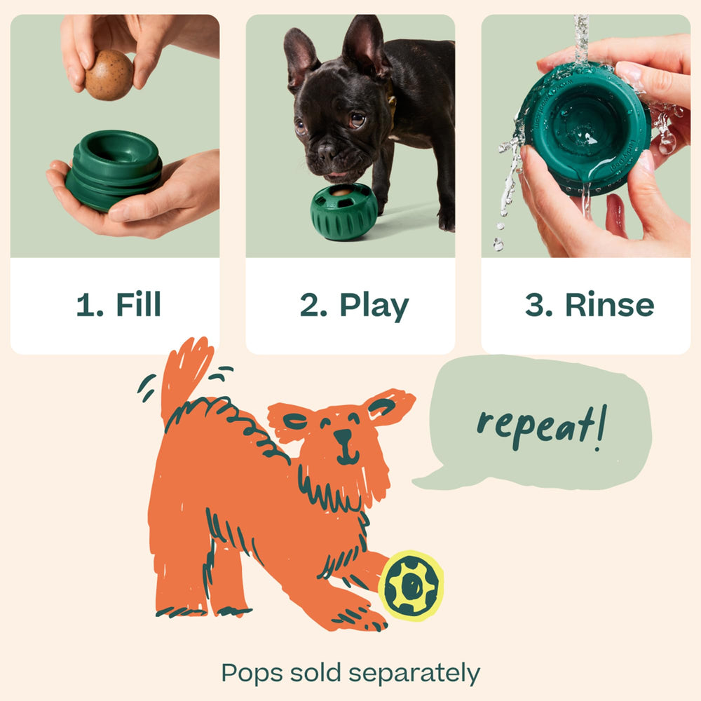 WOOF Pupsicle ouverture centrale pour remplir sans éclaboussures.