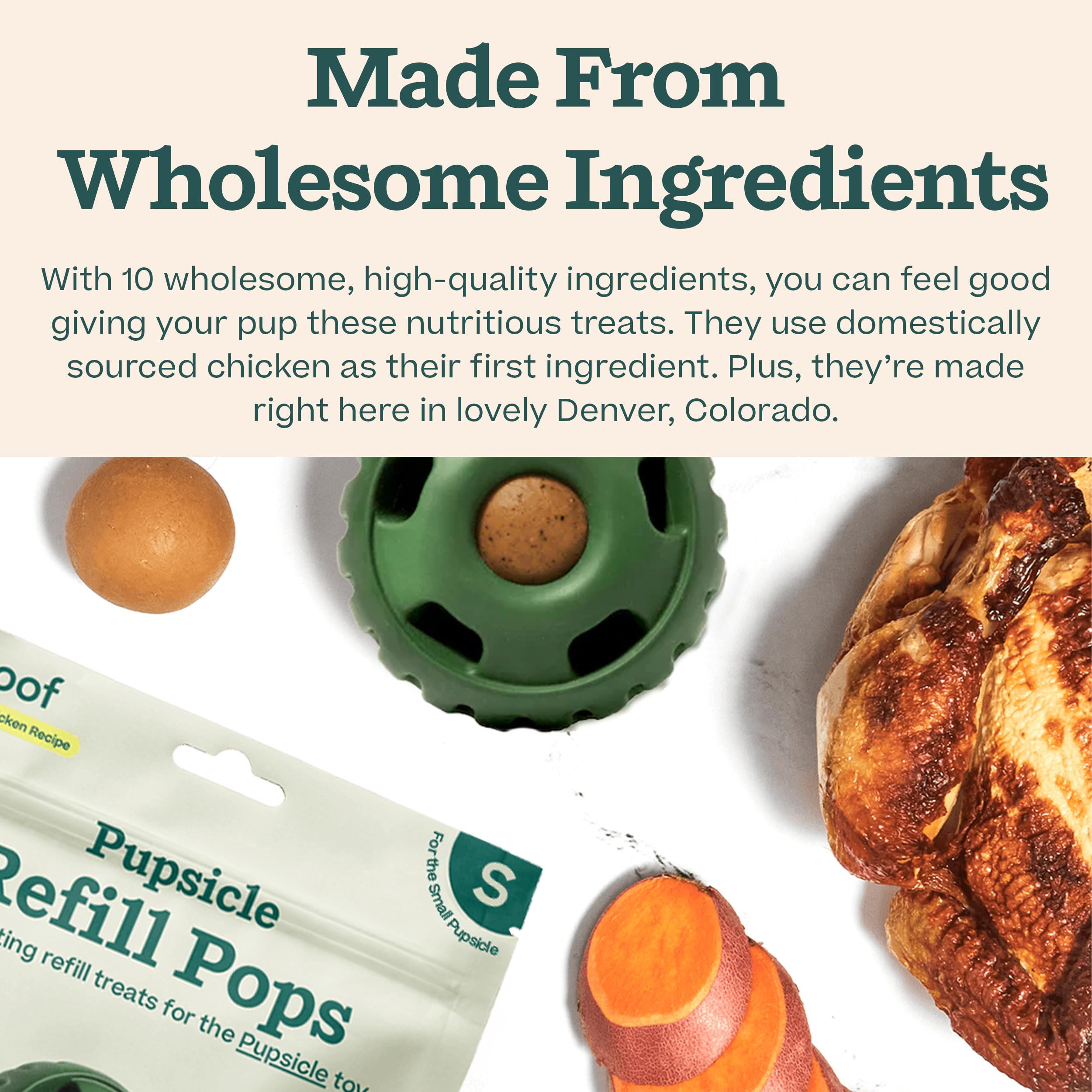 WOOF Pupsicle Refill Pops: ingrédients de qualité pour un goûter sain.