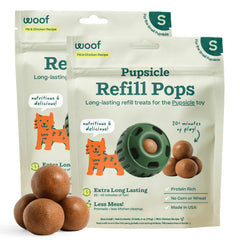 WOOF Pupsicle Refills – bouchée au poulet, longue tenue pour chien.