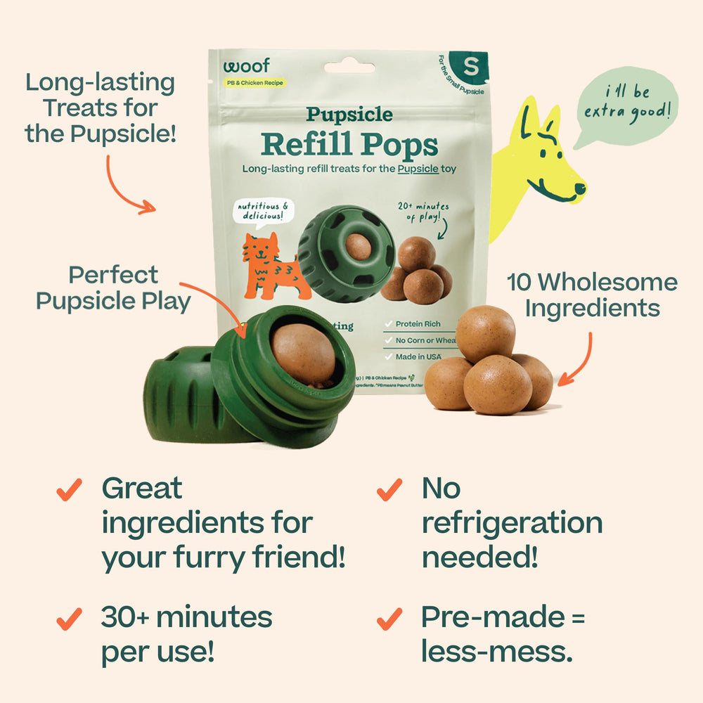 WOOF Pupsicle Refill Pops: sans réfrigération, parfait pour les sorties.