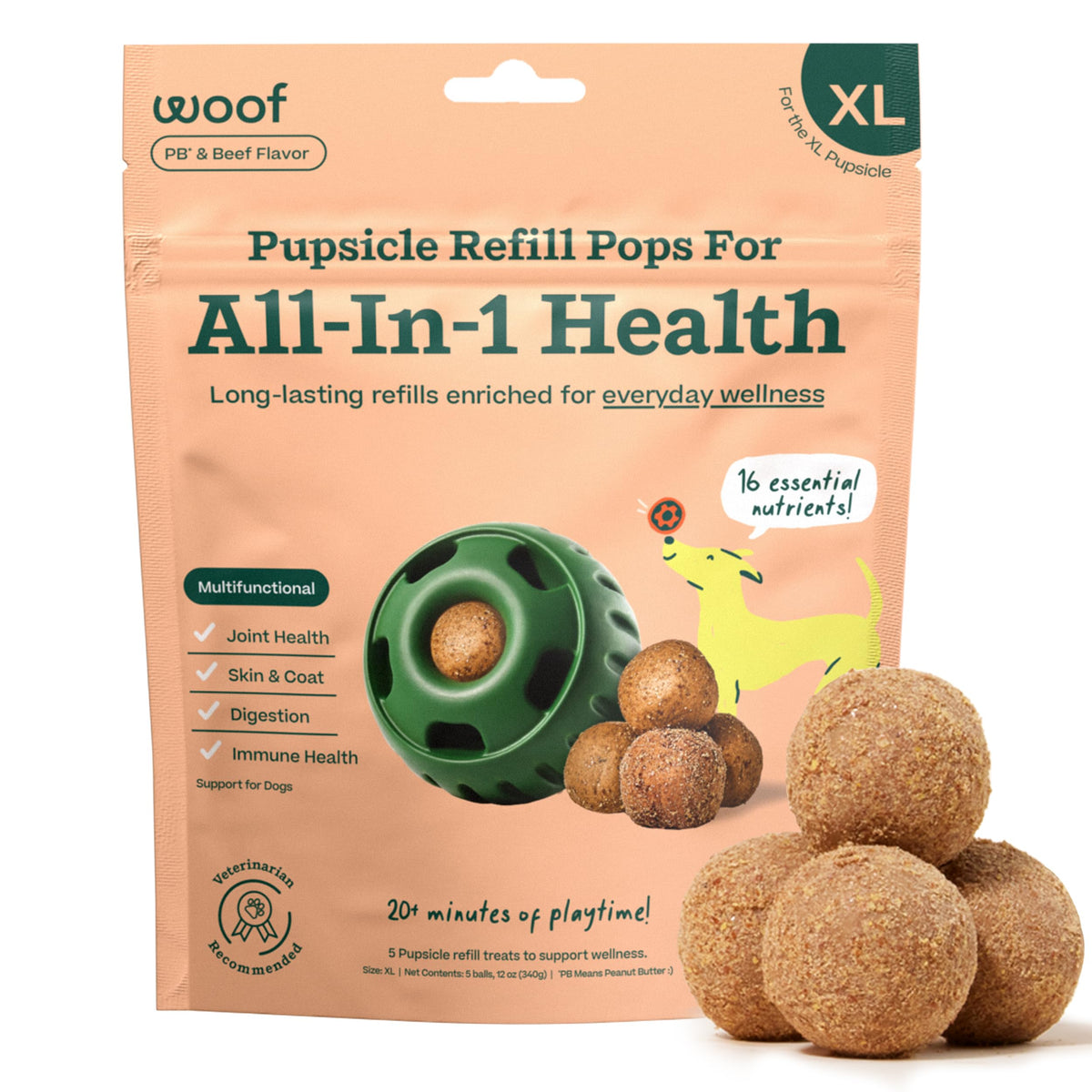 WOOF Pupsicle: remplissage-pops équilibre et séance de jeu prolongée.