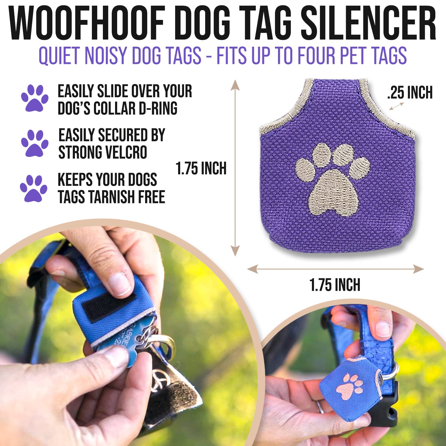 Woofhoof couvercle pendentif chien tissu résistant protège les médailles