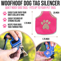 Woofhoof couvre médaille patte rose installation rapide sans anneaux