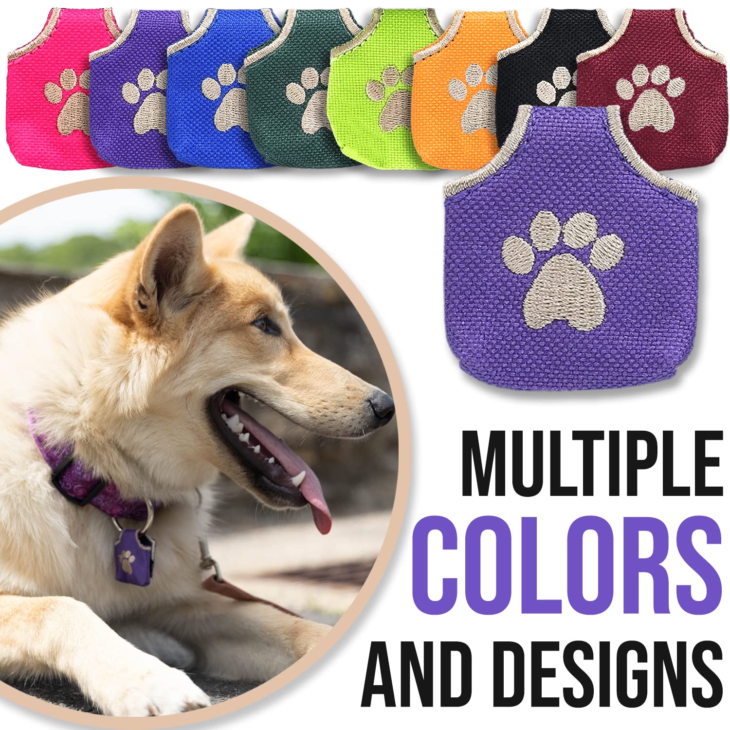 Woofhoof fermeture velcro facile pour attacher le pendentif chien