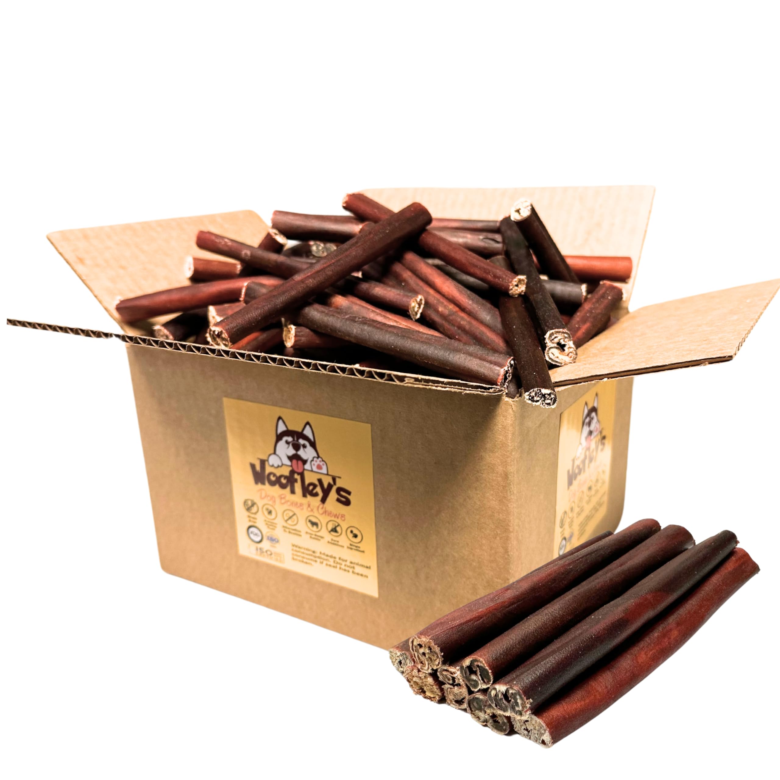 Woofley's baton-collagene 6 pouces, avant, friandise durable pour chien moyen.