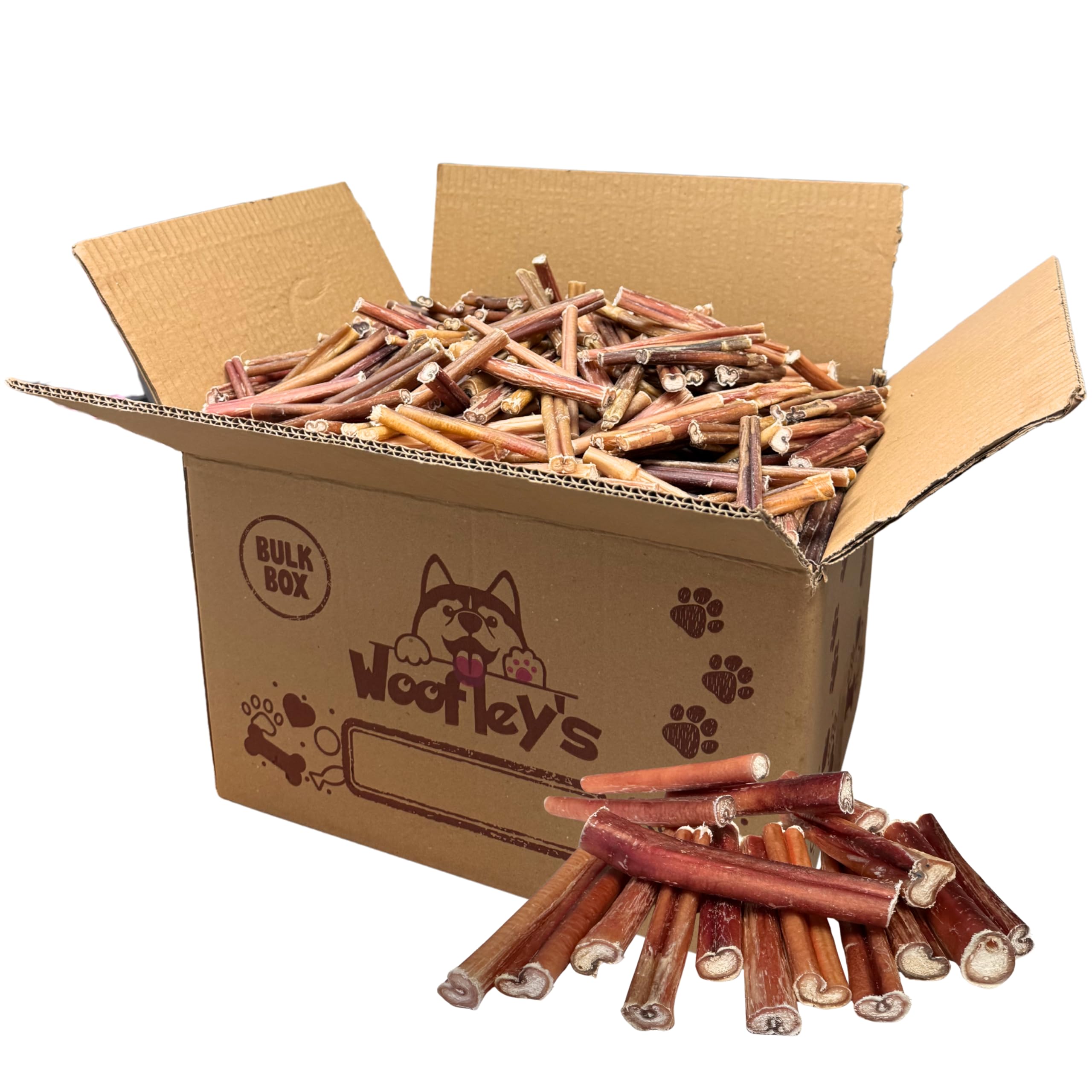 Woofley's Bâtonnets Bully 4-5 pouces, 50 unités, pour mastiquer longtemps.