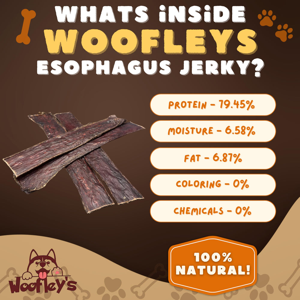 Ingrédient unique œsophage, friandise simple sans additifs Woofley's.
