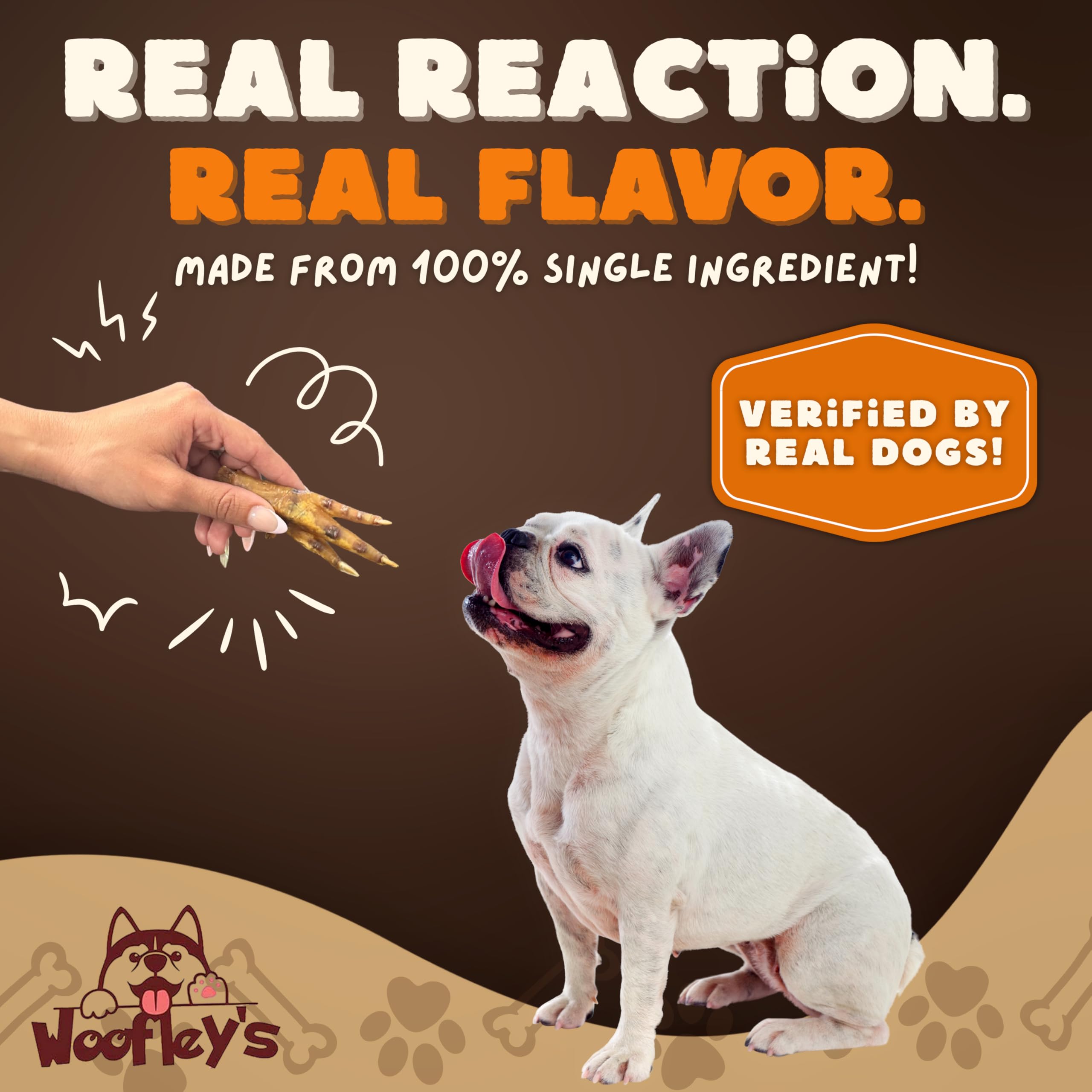 Woofley's Pattes de Poulet – utilisation sécurisée pour des sessions de mastication.