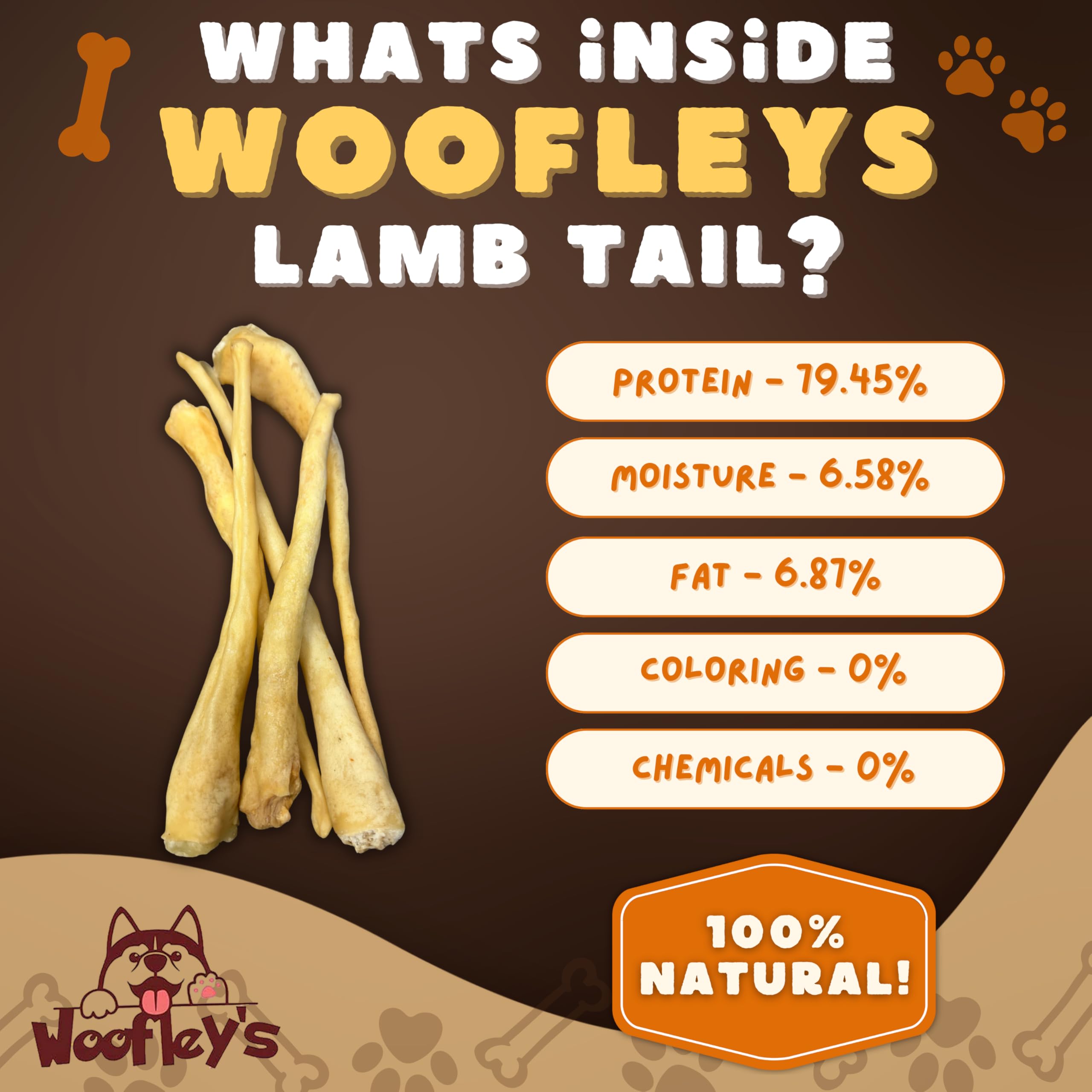 Woofley's Queue d'agneau – Petit format idéal pour les petits chiens.