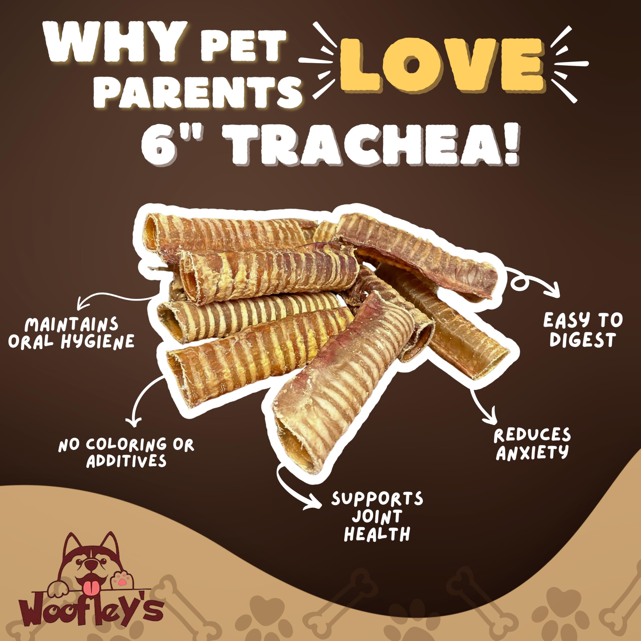 Woofley's trachée de bœuf, soutien potentiel à la santé des articulations.