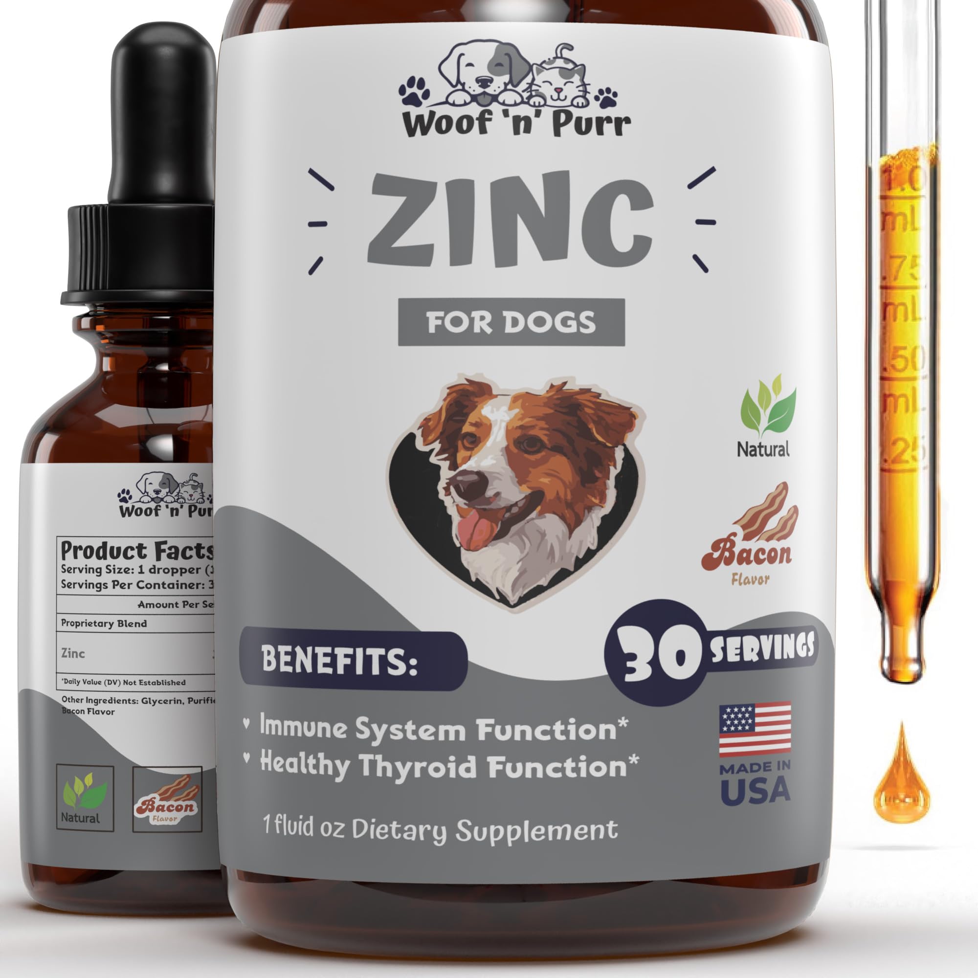 Woof n Purr zinc-chien-bouteille peut soutenir l'immunité et la vitalité.