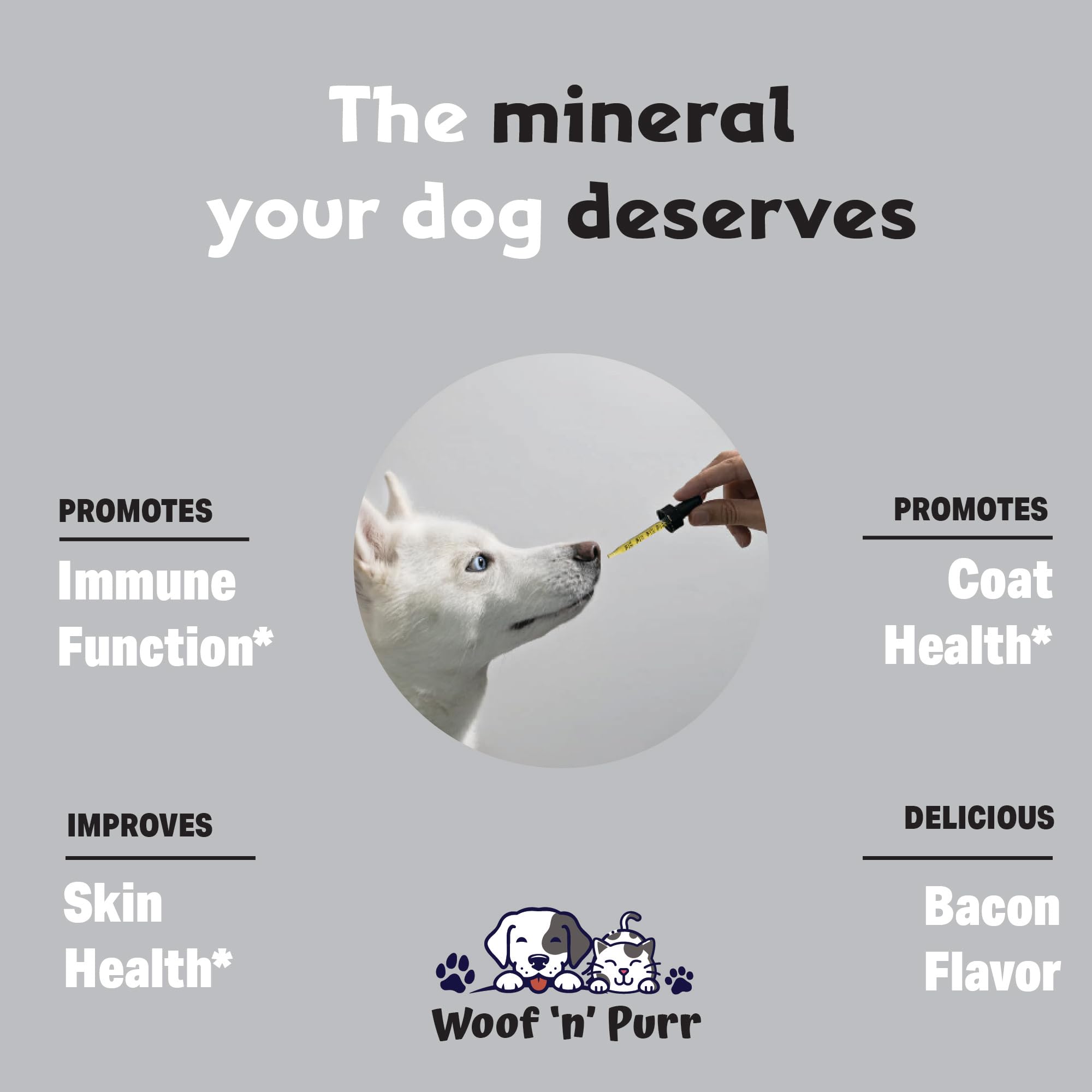 Woof n Purr zinc-chien-poil-brillant favorise un pelage doux et brillant.