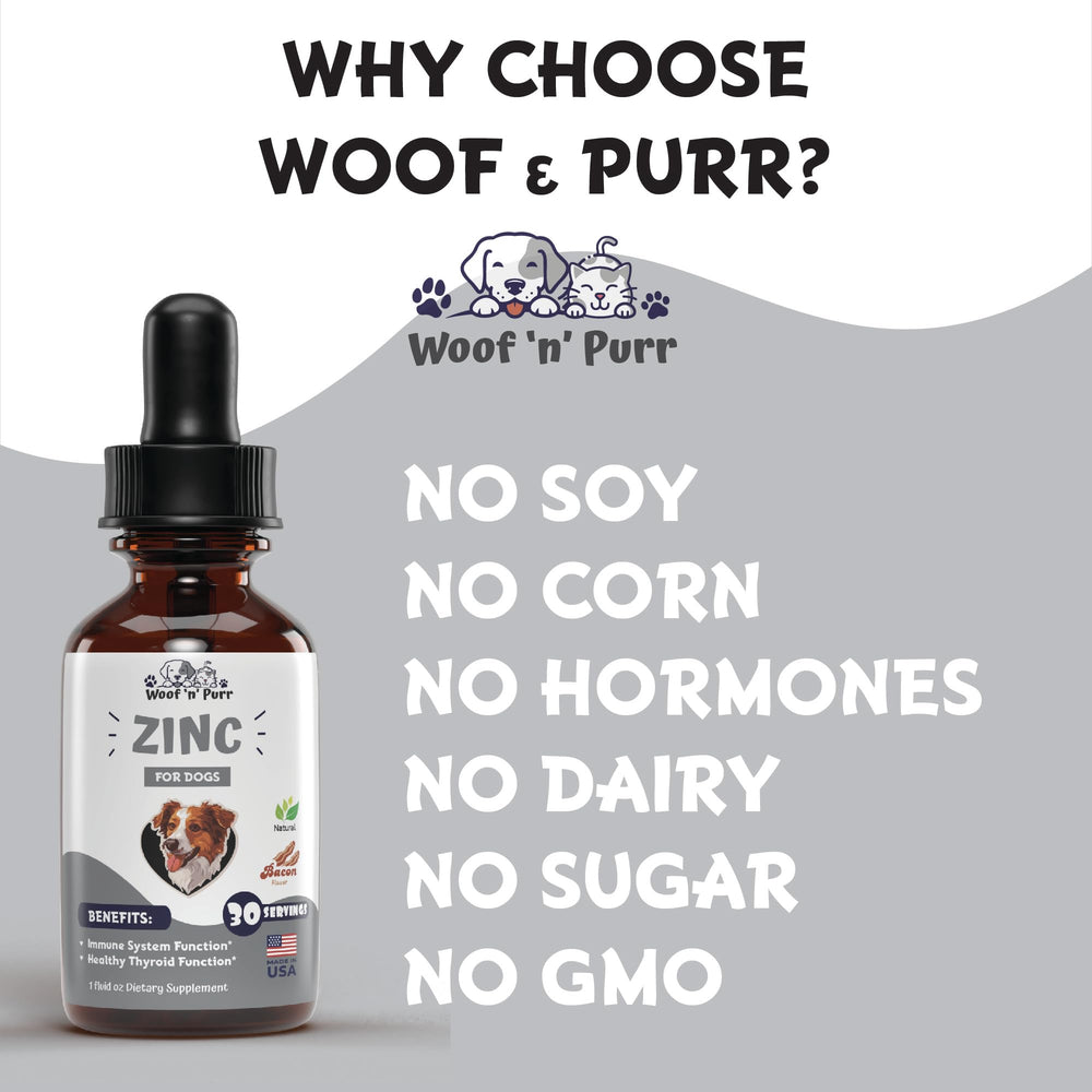 Woof n Purr zinc-digestion peut aider la digestion et l'énergie.