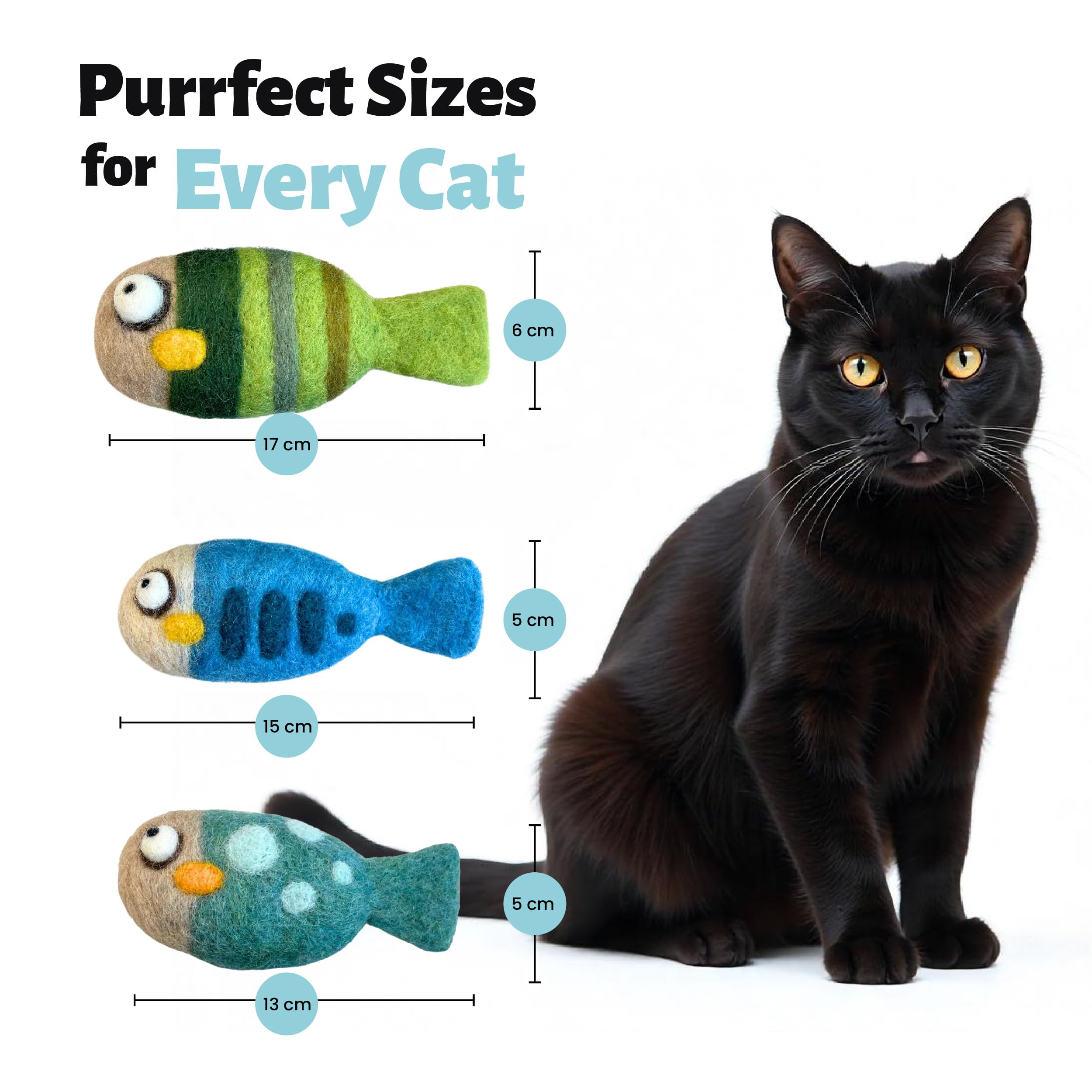 Chat intérieur jouant avec le poisson feutré Woolbuddy, activité physique