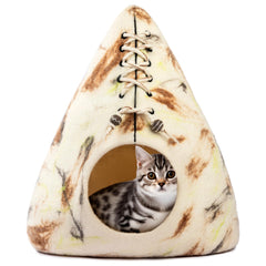 Woolygon caverne chat laine mérinos - ouverture lumineuse et cosy