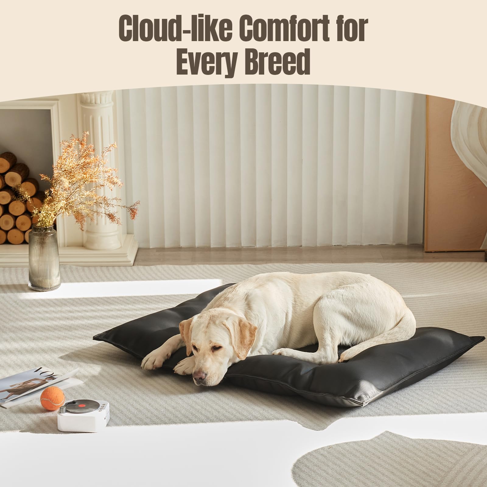 WooPetty lit-chien confort-soutien-equilibre; assise généreuse favorisant la détente.