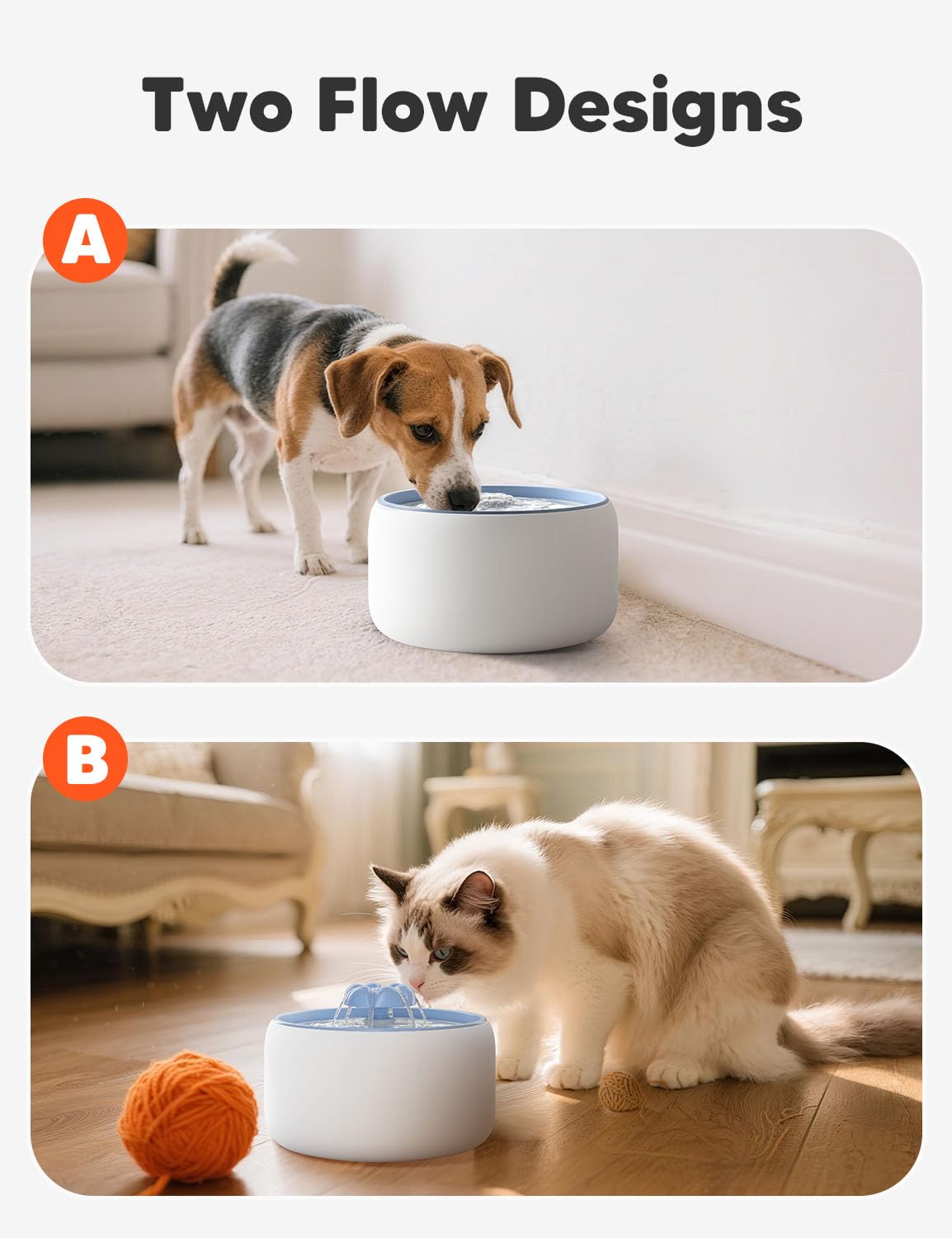 WOPET capacité 3L permet hydrater plusieurs animaux sans remplissages fréquents.