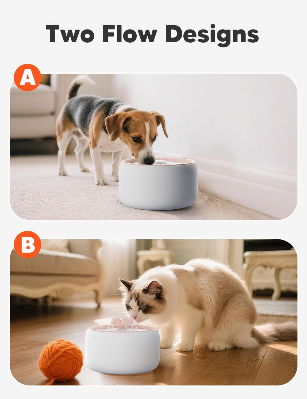 WOPET capacité 3L, moins de remplissages pour plusieurs animaux.