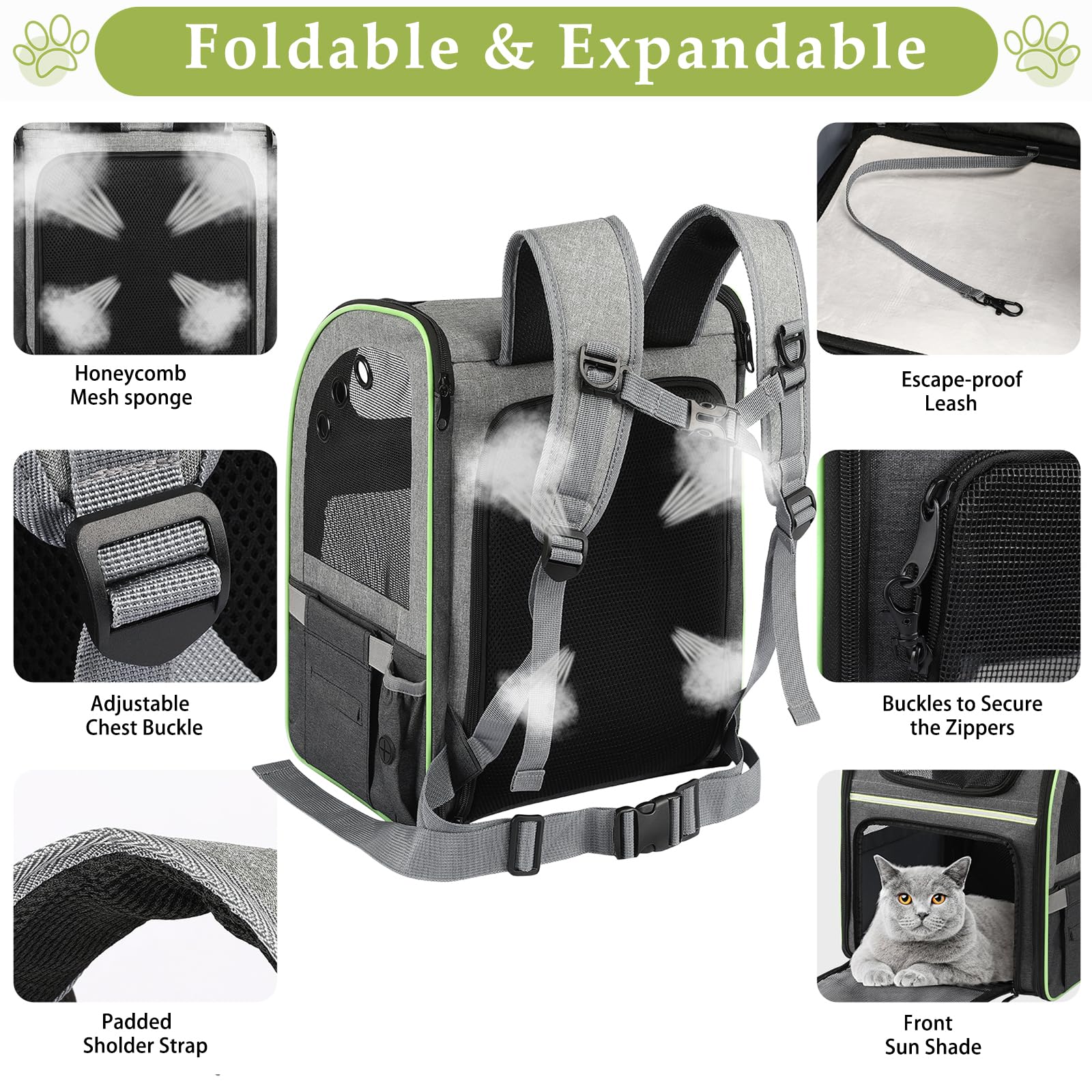 worfty-sac-dos-chat-oxford-resistant résiste aux griffures et à l'usage quotidien