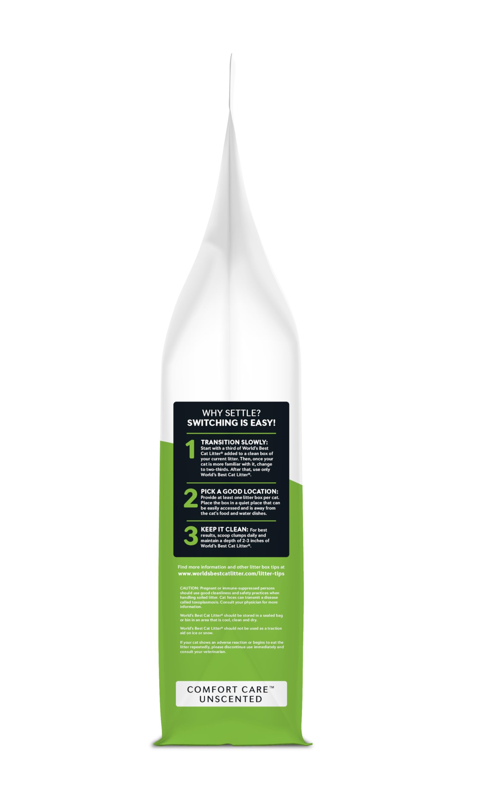 World's Best Cat Litter Comfort Care – ramassage facile grâce à l'agglomération rapide.